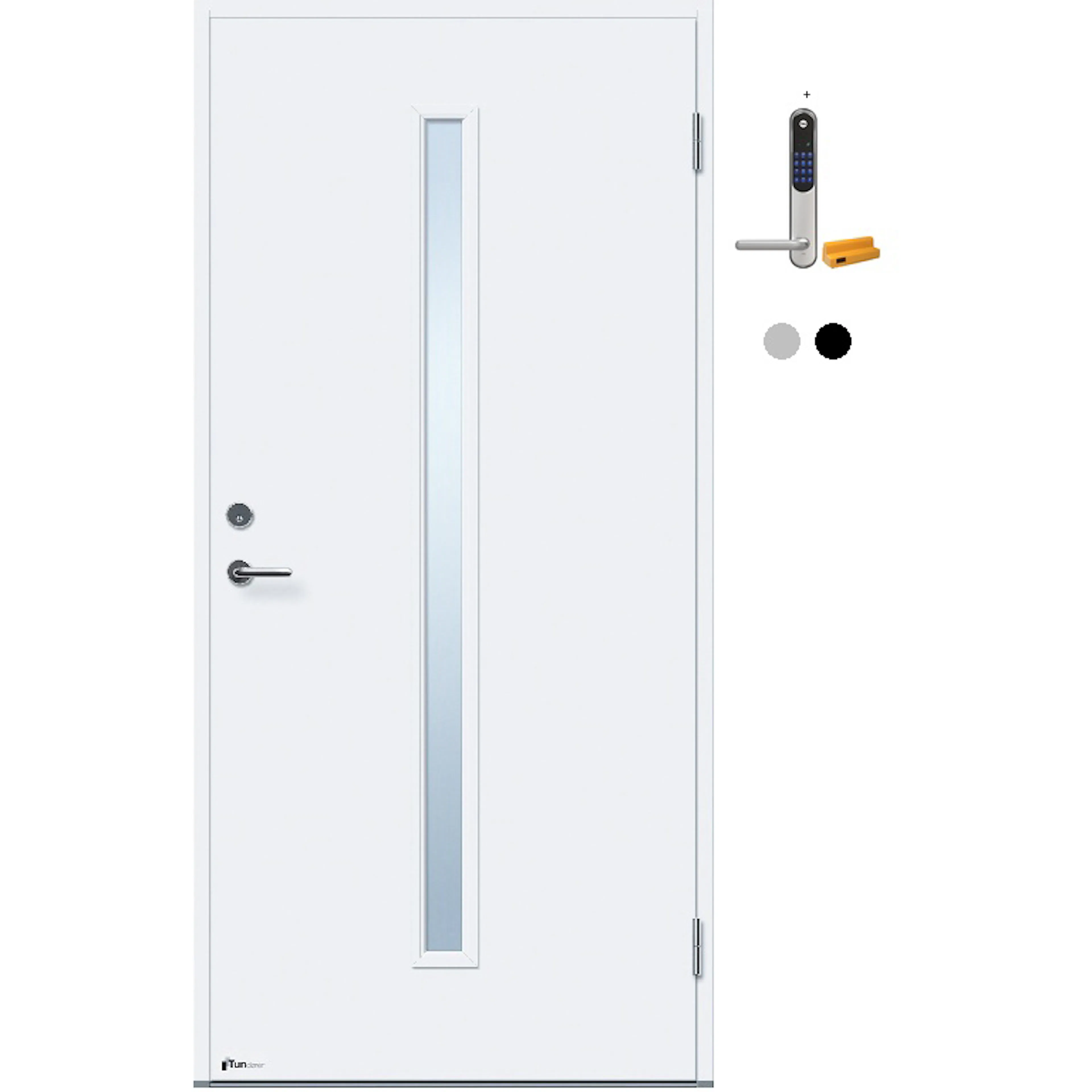 Ytterdør Tundøren Tun 754 Hvit uten Sylinder med Yale Doorman Classic Home