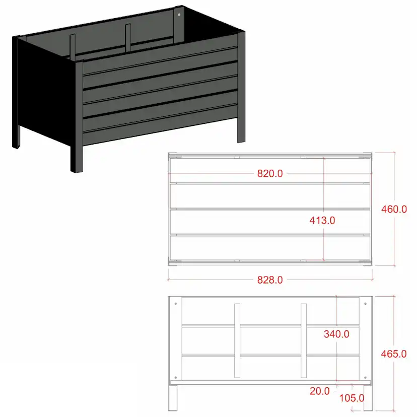 Plantekasse PLUS Classic 41 x 82