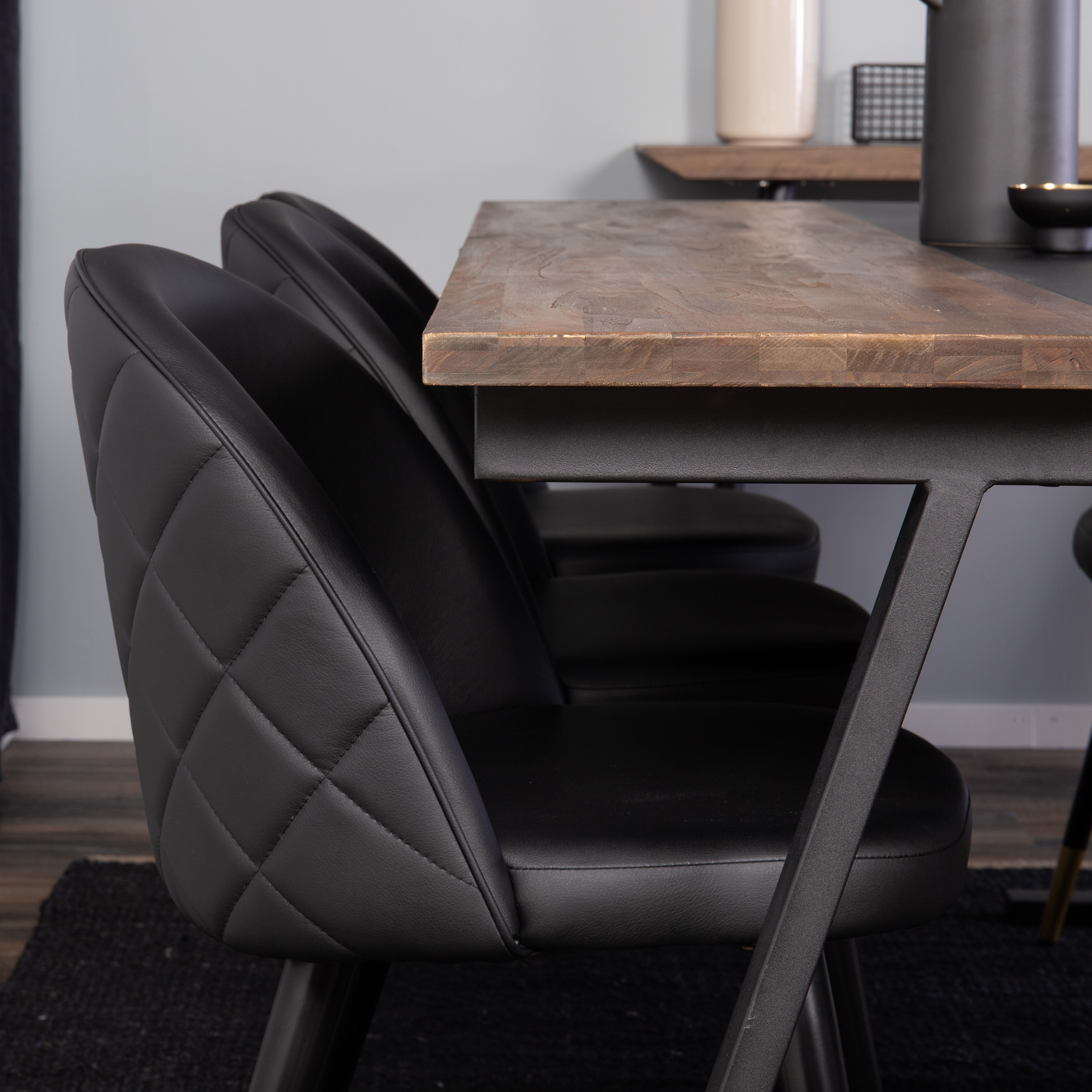Spisegruppe Venture Home Jane med 6 Valentina Stoler Mörk Teak