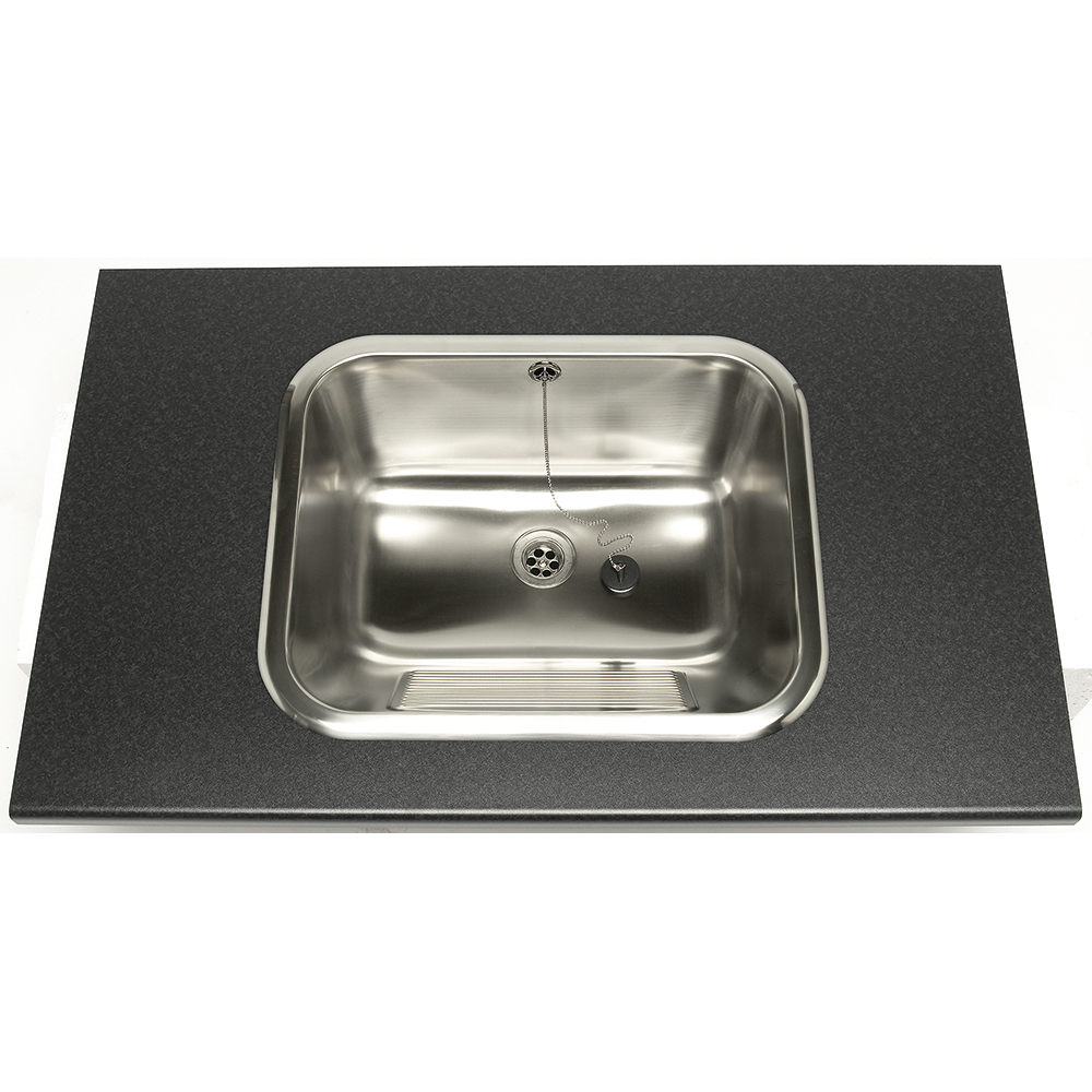 Tvättlåda Nimo TL50 För Inbyggnad Rostfri med Bräddavlopp & Ventil