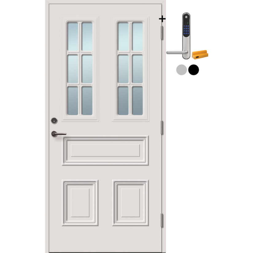 Ytterdør Tundøren Tun 475 Hvit med Yale Doorman Classic Home