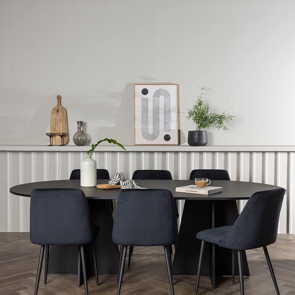 Spisegruppe Venture Home Bootcut med 6 stk Night Stoler