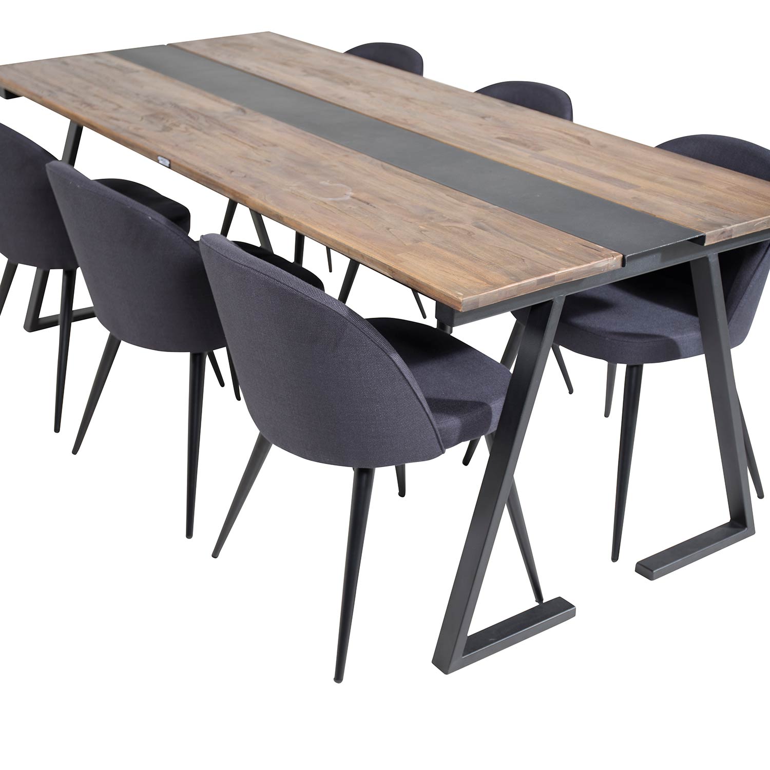 Spisegruppe Venture Home Jane med 6 Valentina Stoler Polyester