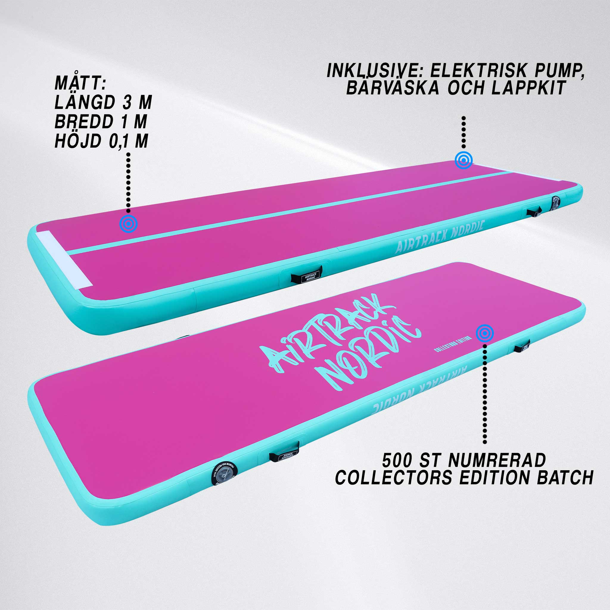 Treningsmatte AirTrack Nordic Home Collectors Edition 3 m