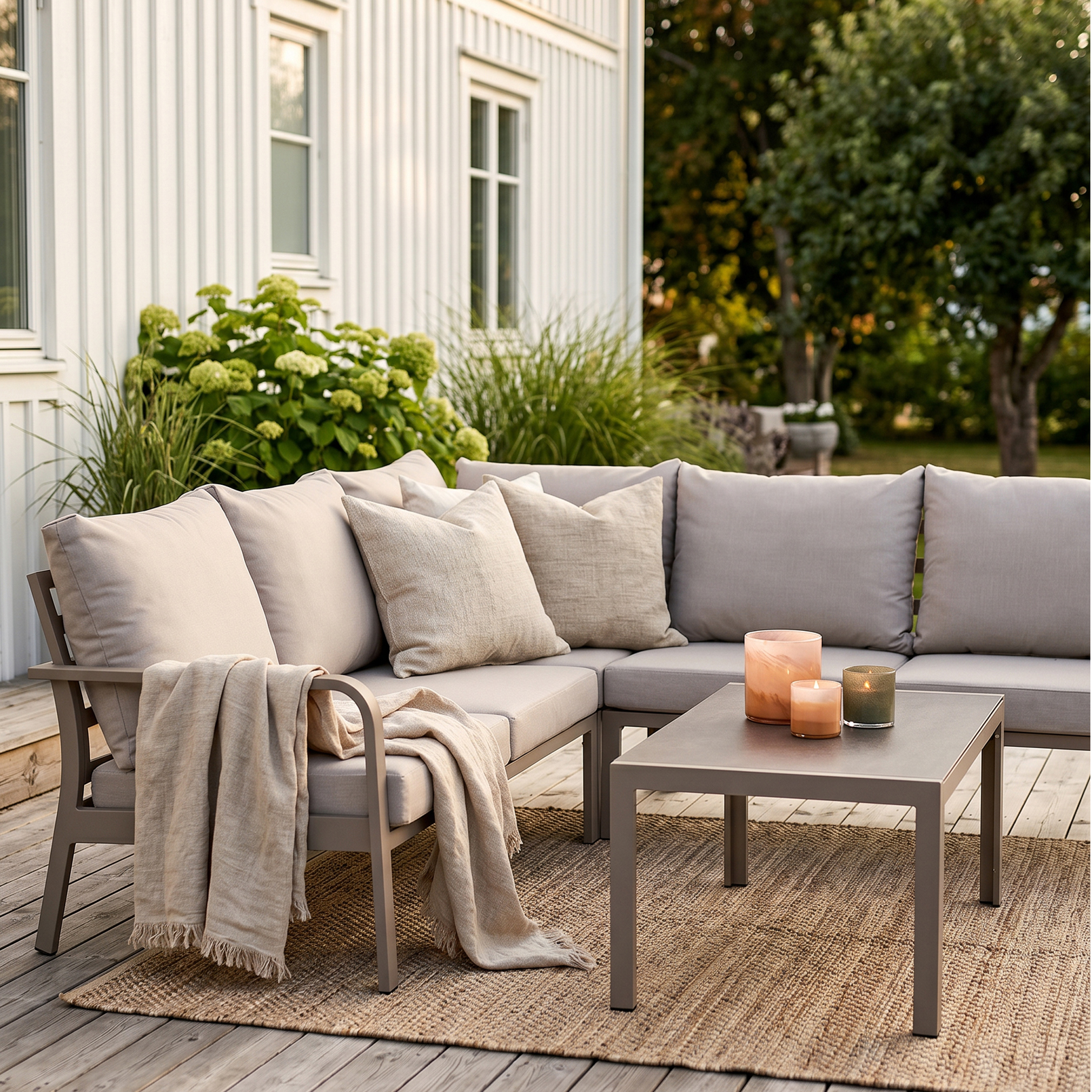 Hagesofa Hjørne Hillerstorp Hånger Hvit/Grå