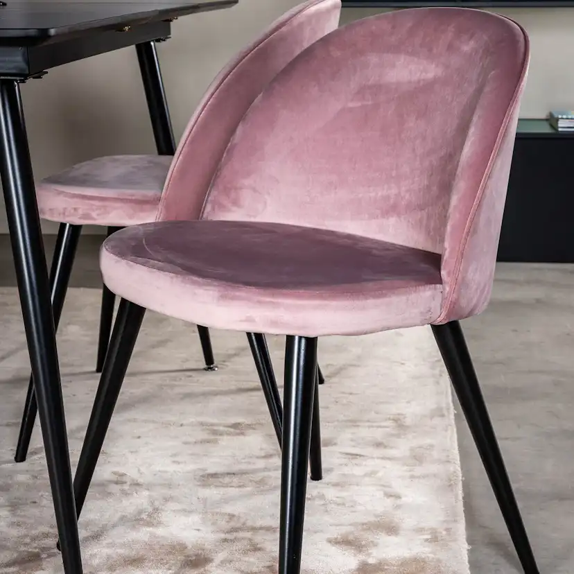 Spisegruppe Venture Home Silvia med Innleggsplate og 4 Valentina Stoler