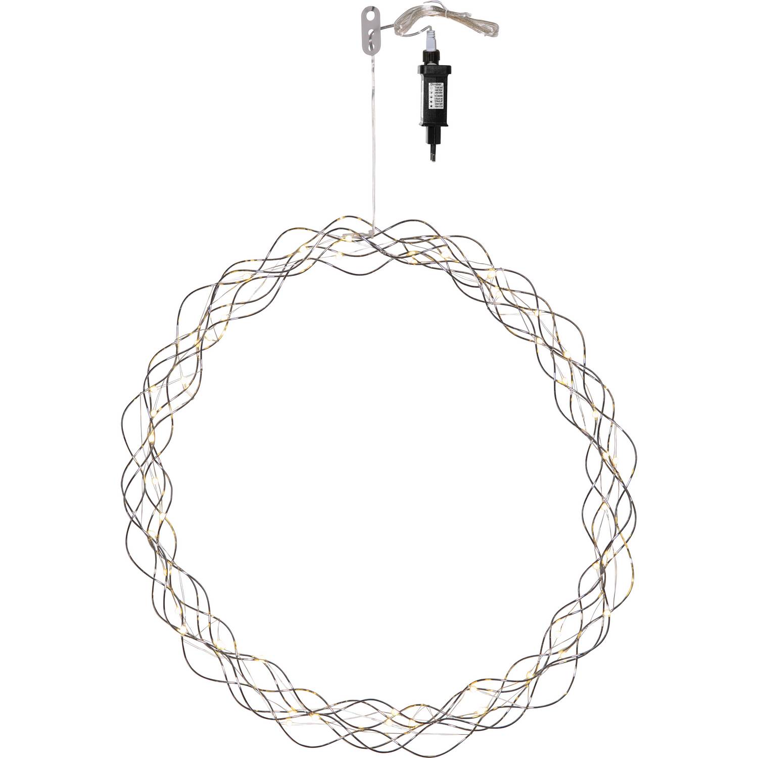 Hengende Dekorasjon Star Trading Curly Krans med LED 45cm