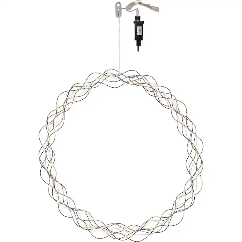 Hengende Dekorasjon Star Trading Curly Krans med LED 45cm