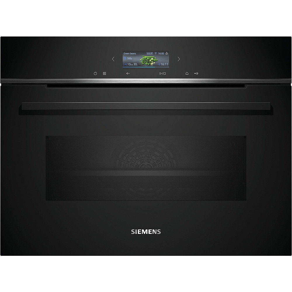 Ovn- og Mikrobølgepakke Siemens iQ700 HR736G1B1 + CM724G1B1 Damp- og Kompaktovn Sort