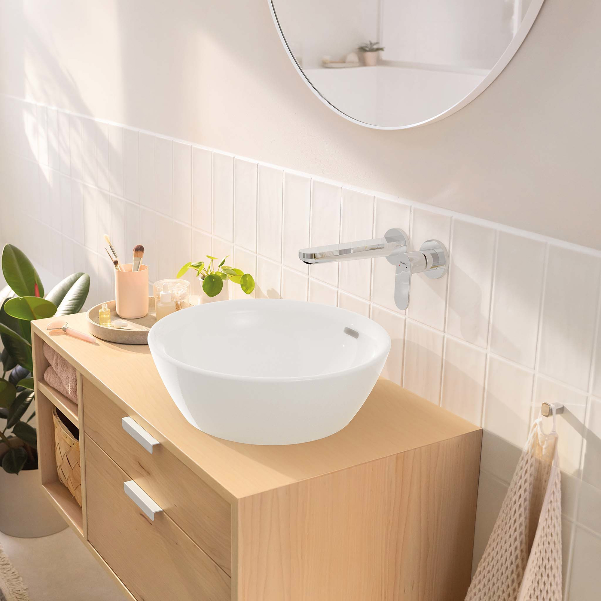 Servantbatteri Hansgrohe Rebris S 1-greps for Innbygging i Vegg med 20 cm Tut