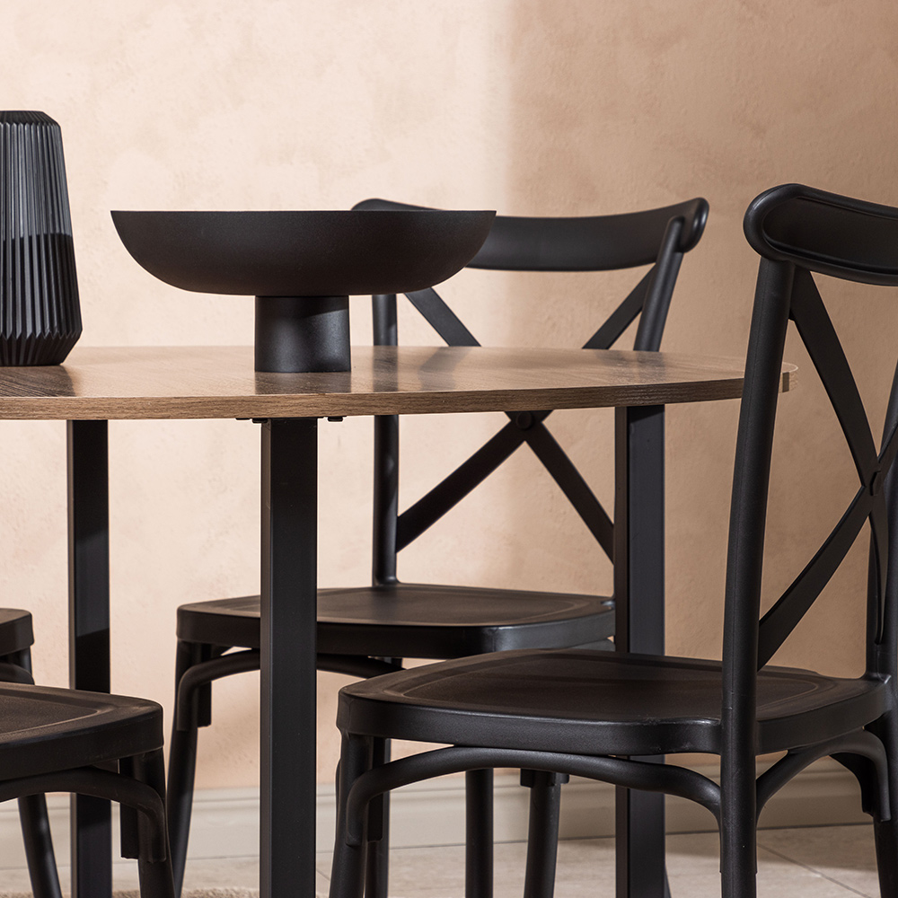 Spisegruppe Venture Home Durango Ø 120 cm med 4 Crosett Stoler