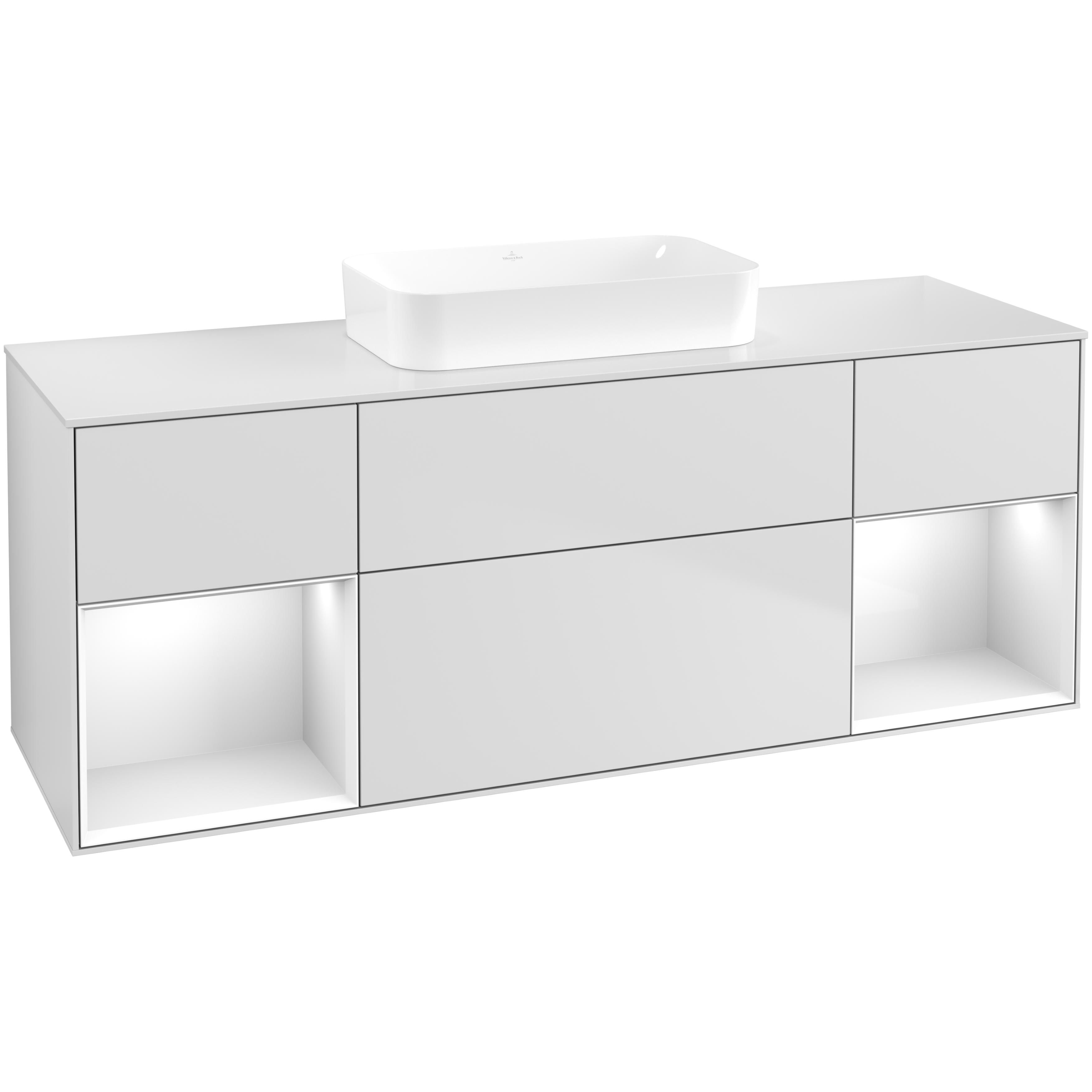 Tvättställsskåp Villeroy & Boch Finion med Två Hyllor och Bänkskiva för Fristående Tvättställ