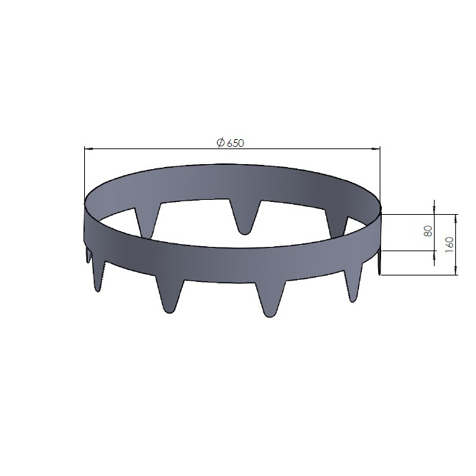 Hagering Skotte Garden Sort 16cm Høy ⌀65 cm