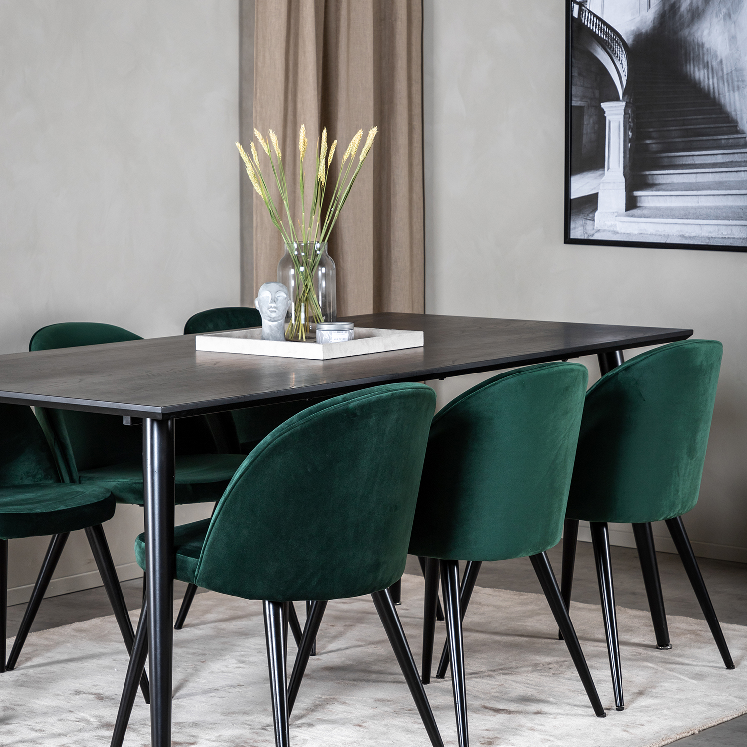 Spisegruppe Venture Home Dipp med 6 Velvet Stoler