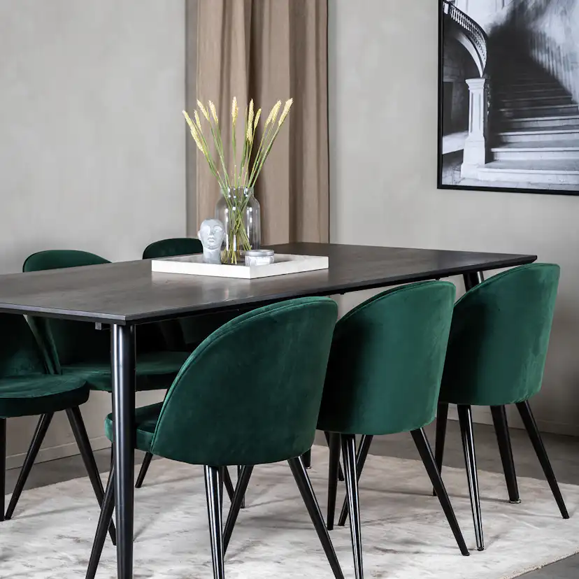 Spisegruppe Venture Home Dipp med 6 Velvet Stoler