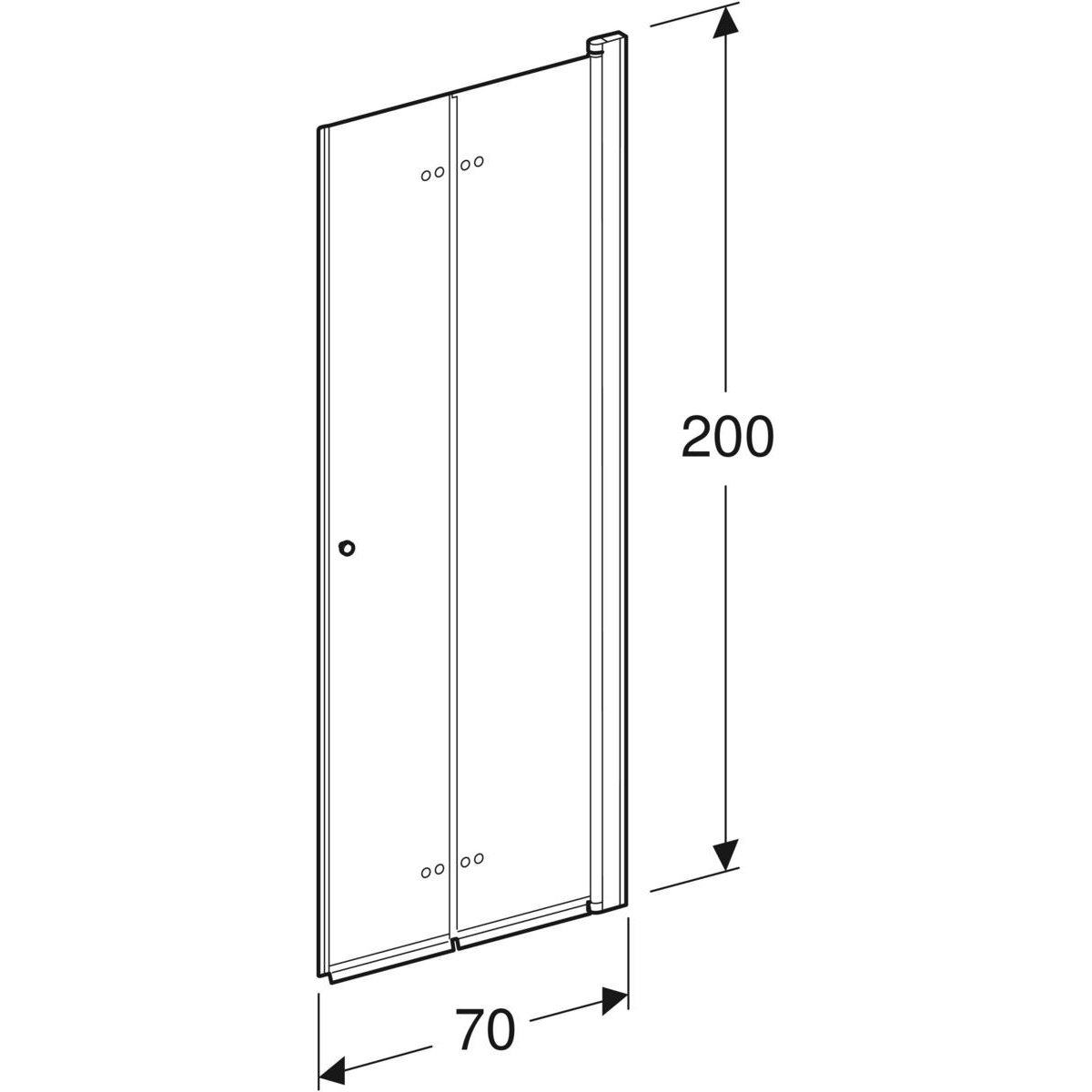 Contura Shower Showerama 10-11 vikdörr: L=70cm, Silverfärger / Glas tra BxH:700x2000, Höger
