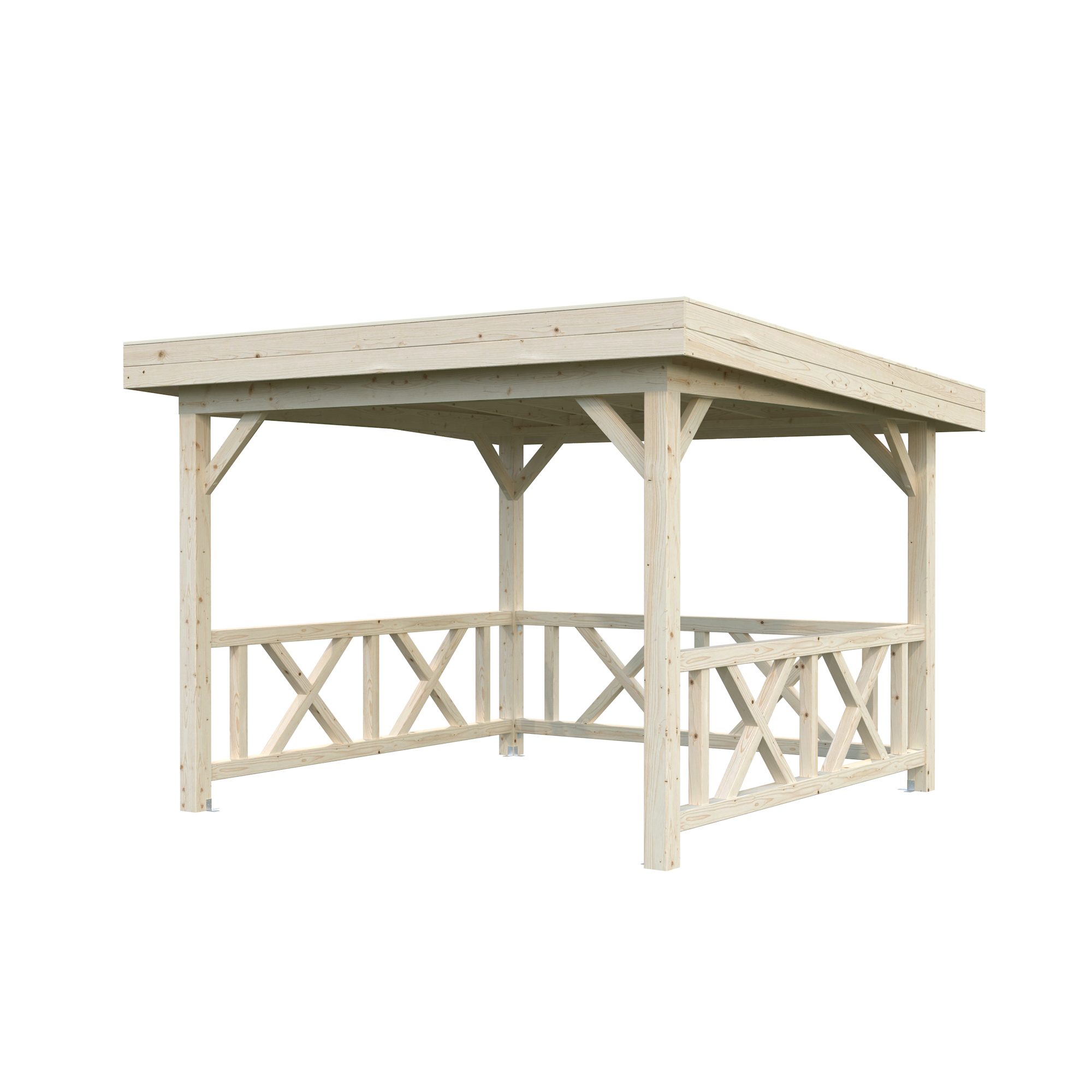 Lenna paviljong 8,3 m2 Set 301 Ubehandlet Tre