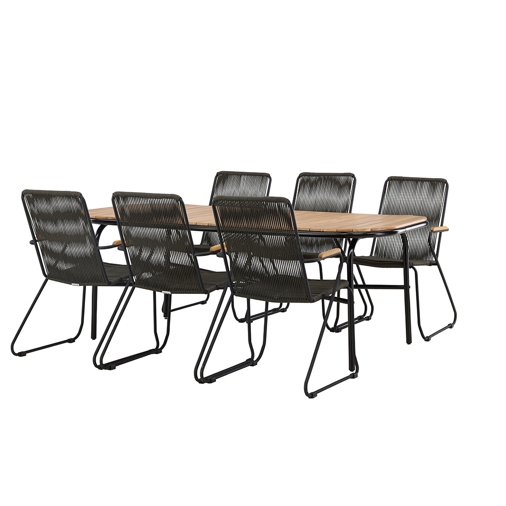 Spisegruppe Venture Home Holmbeck Bord med 6 Bois Stoler