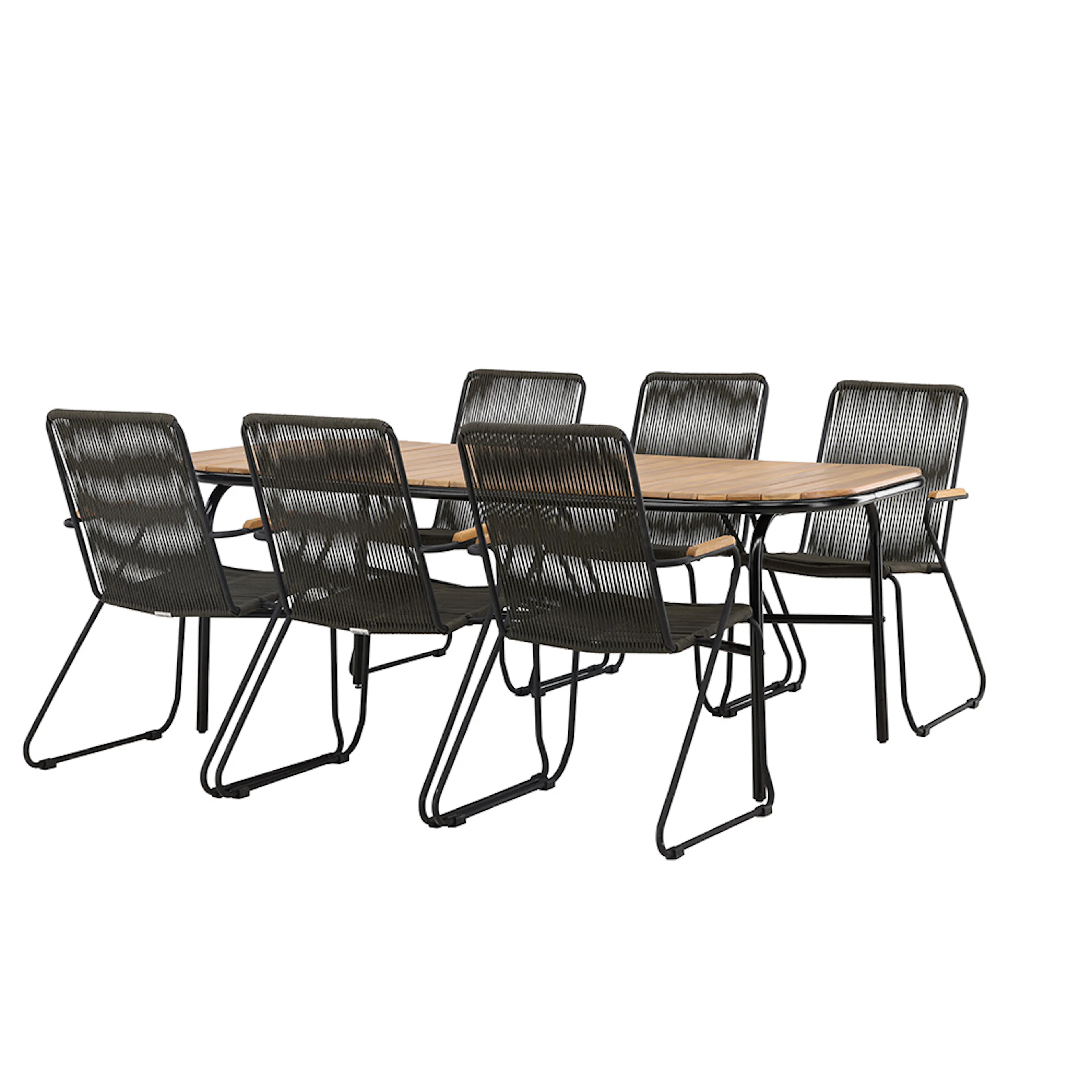 Spisegruppe Venture Home Holmbeck Bord med 6 Bois Stoler