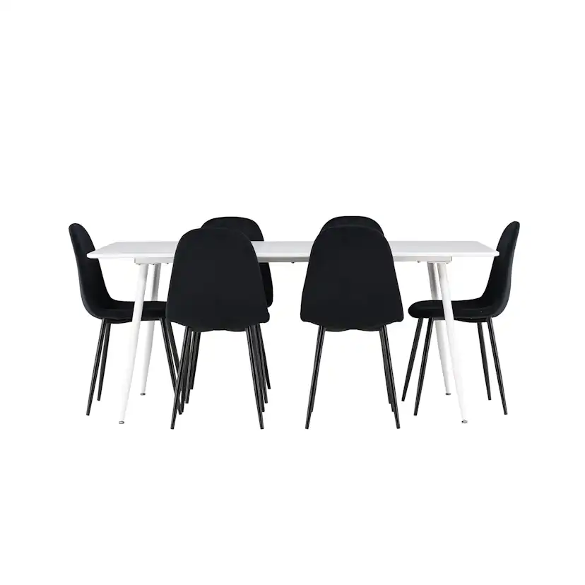Spisegruppe Venture Home Silar 180 med 6 stk Polar Stoler Fløyel