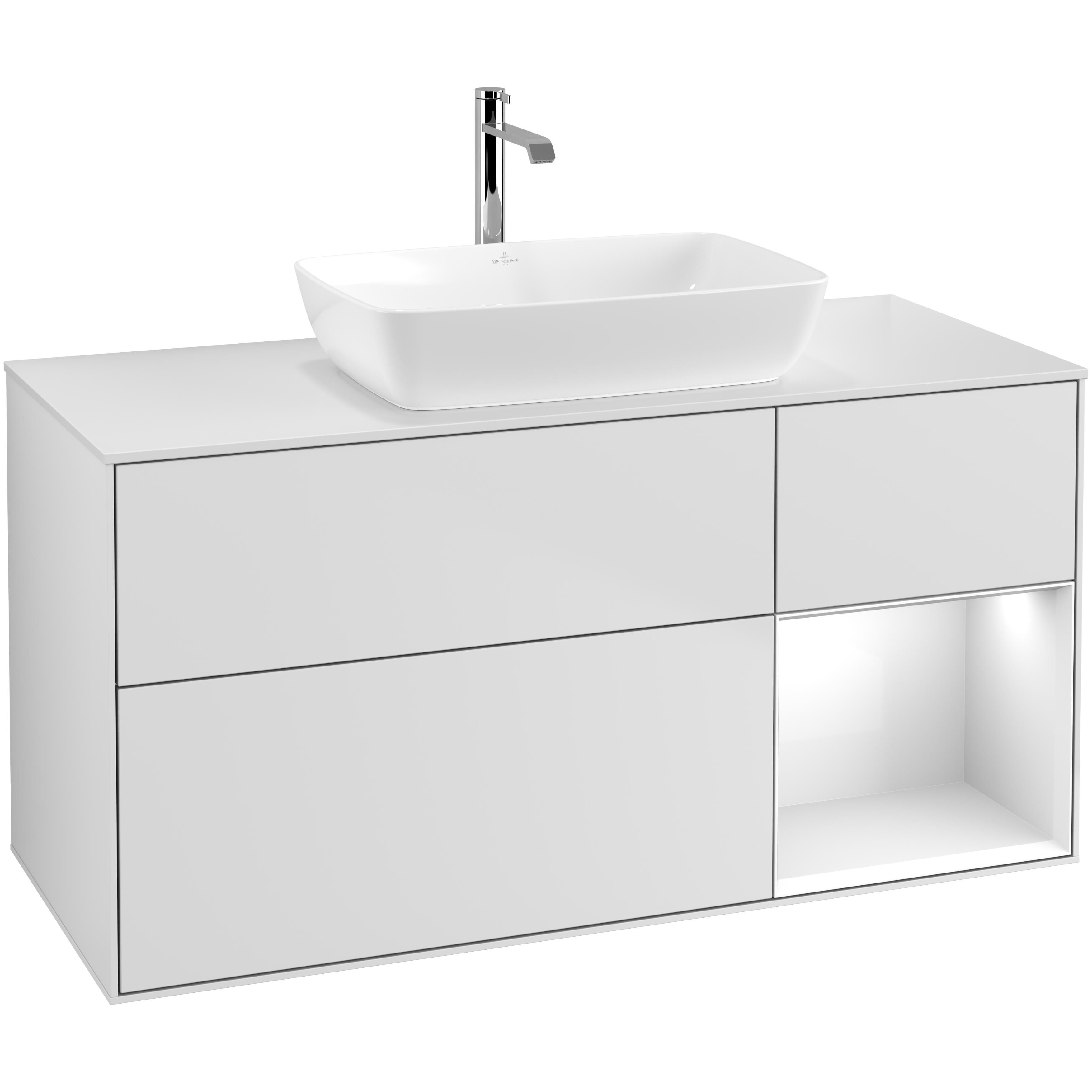 Tvättställsskåp Villeroy & Boch Finion med 3 Lådor Hylla och Bänkskiva för Fristående Tvättställ från Artis & Collaro | badrum - badrumsmobler - tvattstallsskap-och-kommod | KakelKungen