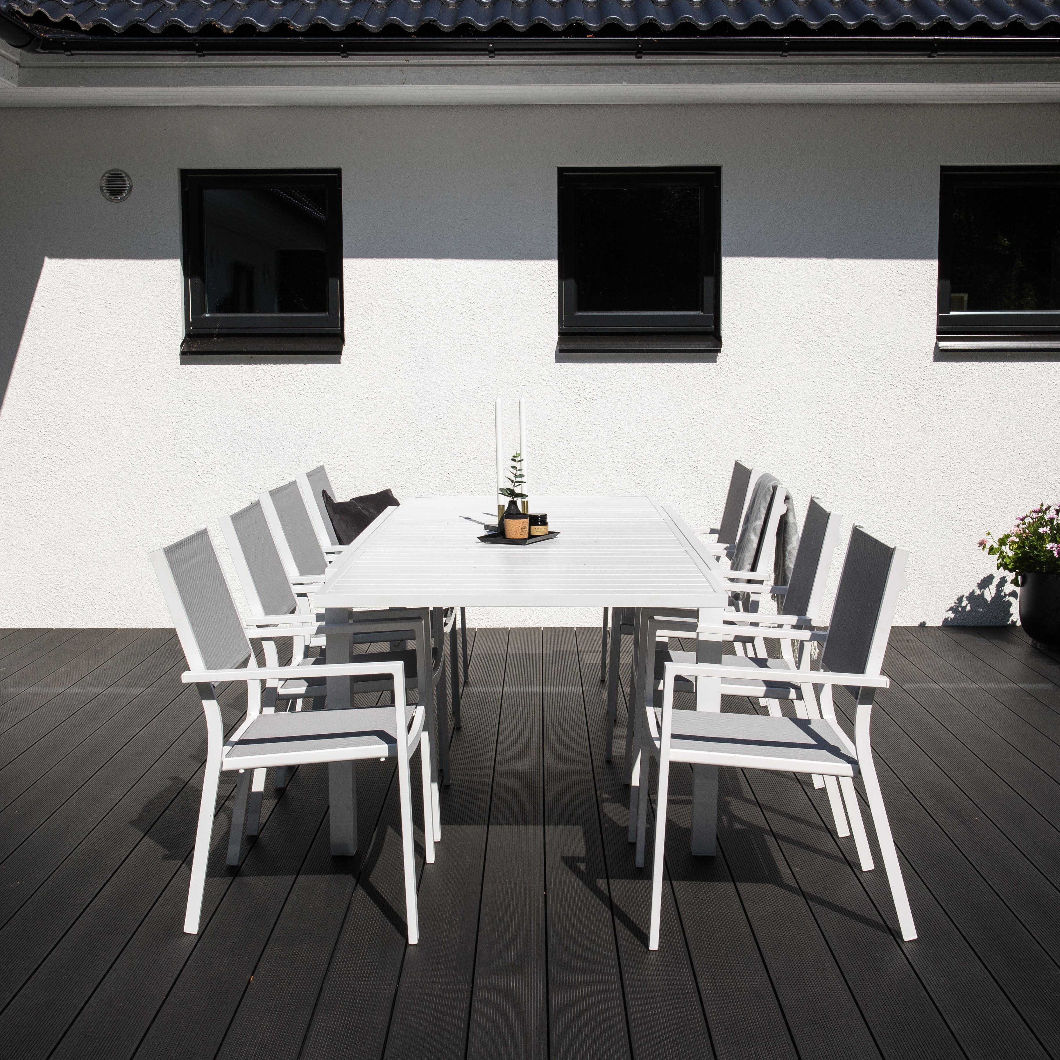 Spisegruppe Venture Home Madrid 160/240 med 8 Copacabana Spisestoler