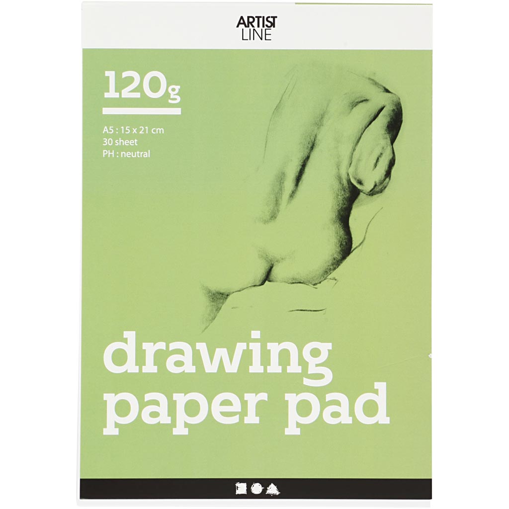 Tegneblokk Creativ Company A5 148x210 mm 120 g Hvit 30 Ark/ 1 Stk
