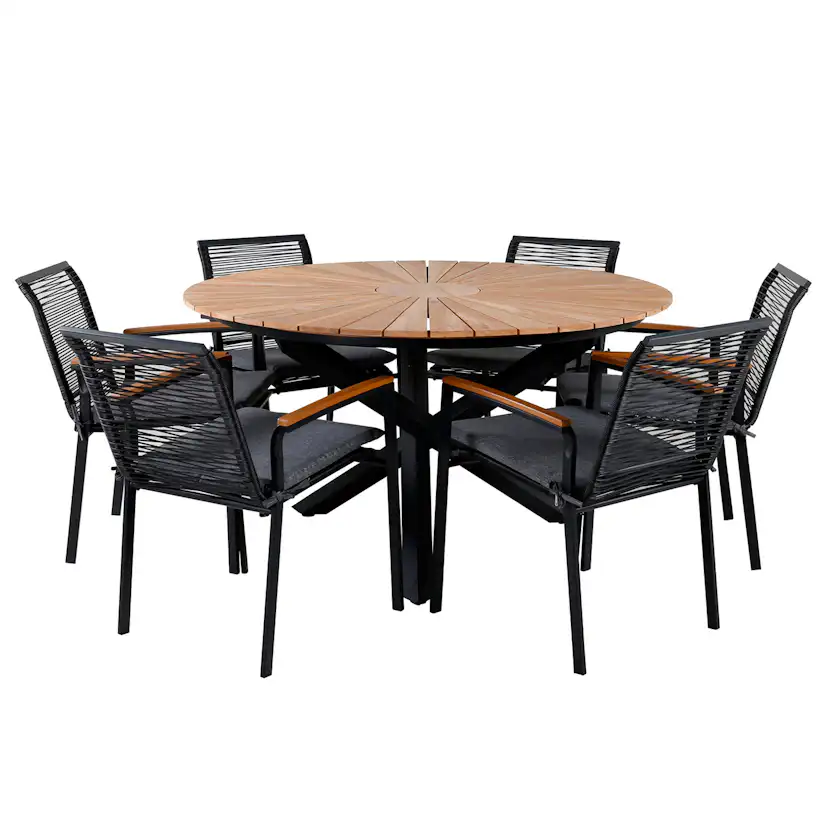 Spisegruppe Venture Home Meya med 6 Douglas Spisestoler