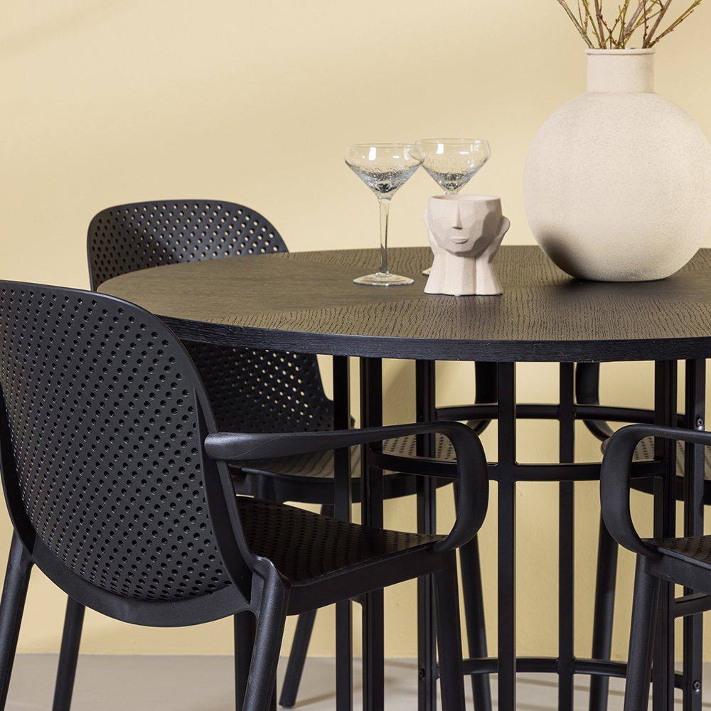 Spisegruppe Venture Home Copenhagen Ø 115 cm med 4 Baltimore Stoler
