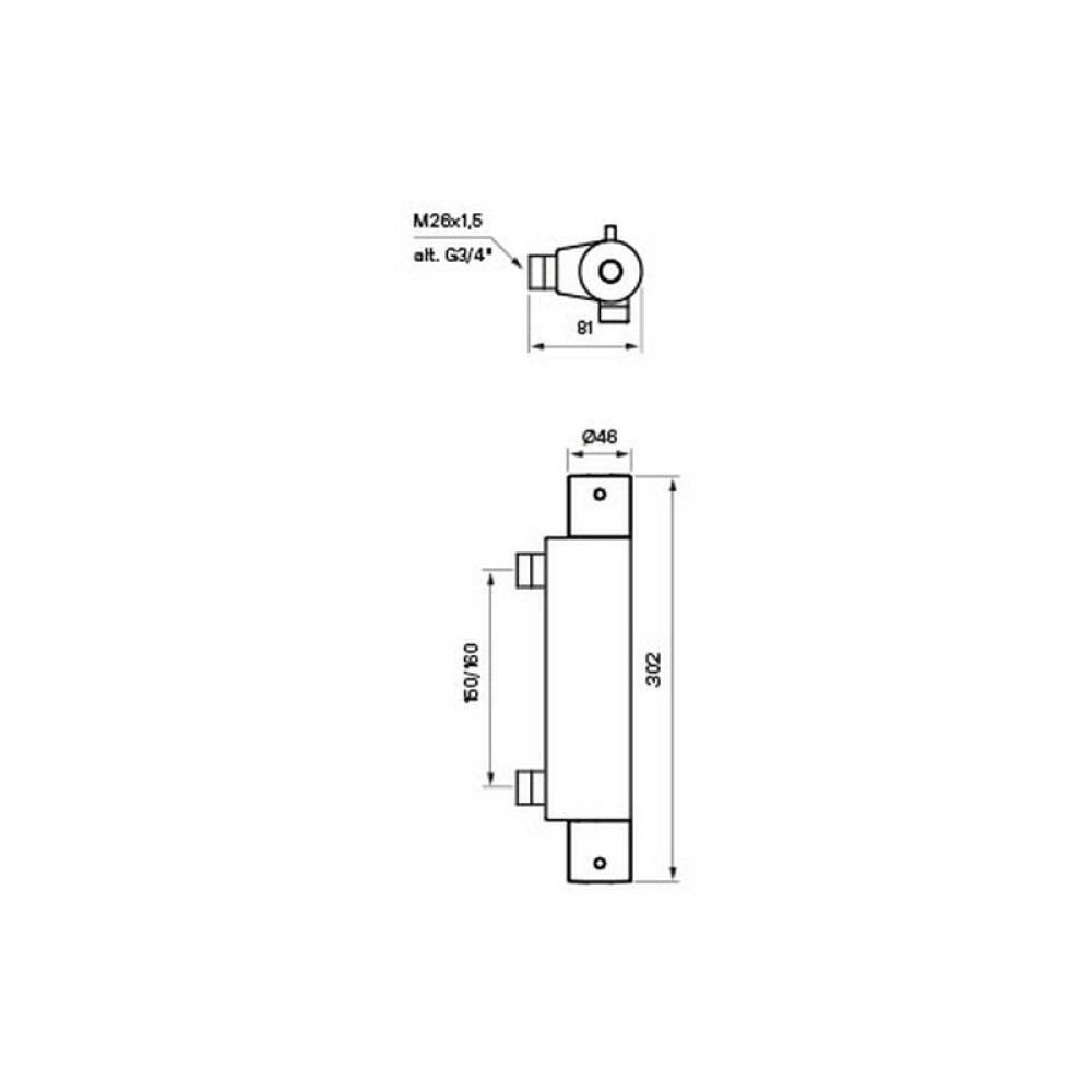 Tapwell Duschblandare EVM168-150 Krom Krom