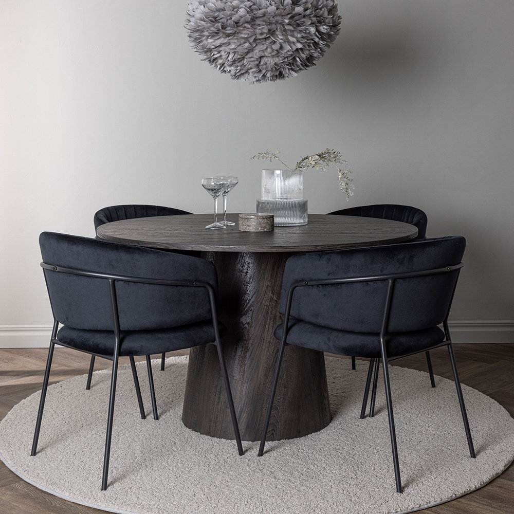 Spisegruppe Venture Home Lanzo Ø120 cm med 4 stk Selma Stoler