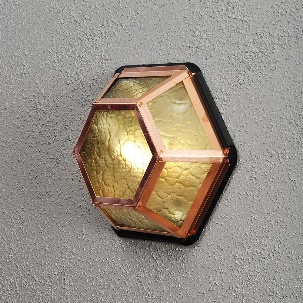 Castor väggplafond E27 koppar Kobber