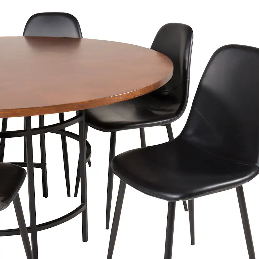 Spisegruppe furniture/fashion Copenhagen med 6 Pobbie Kunstlær Stoler