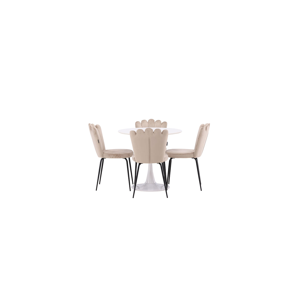 Spisegruppe Venture Home Hamden Ø80 cm med 4 Limhamn Light Stoler