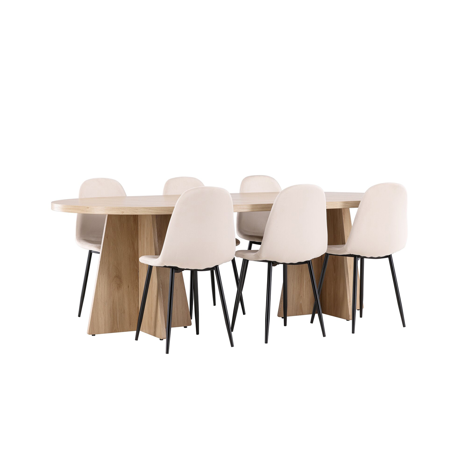 Spisegruppe Venture Home Bootcut 230 med 6 stk Polar Stoler Fløyel