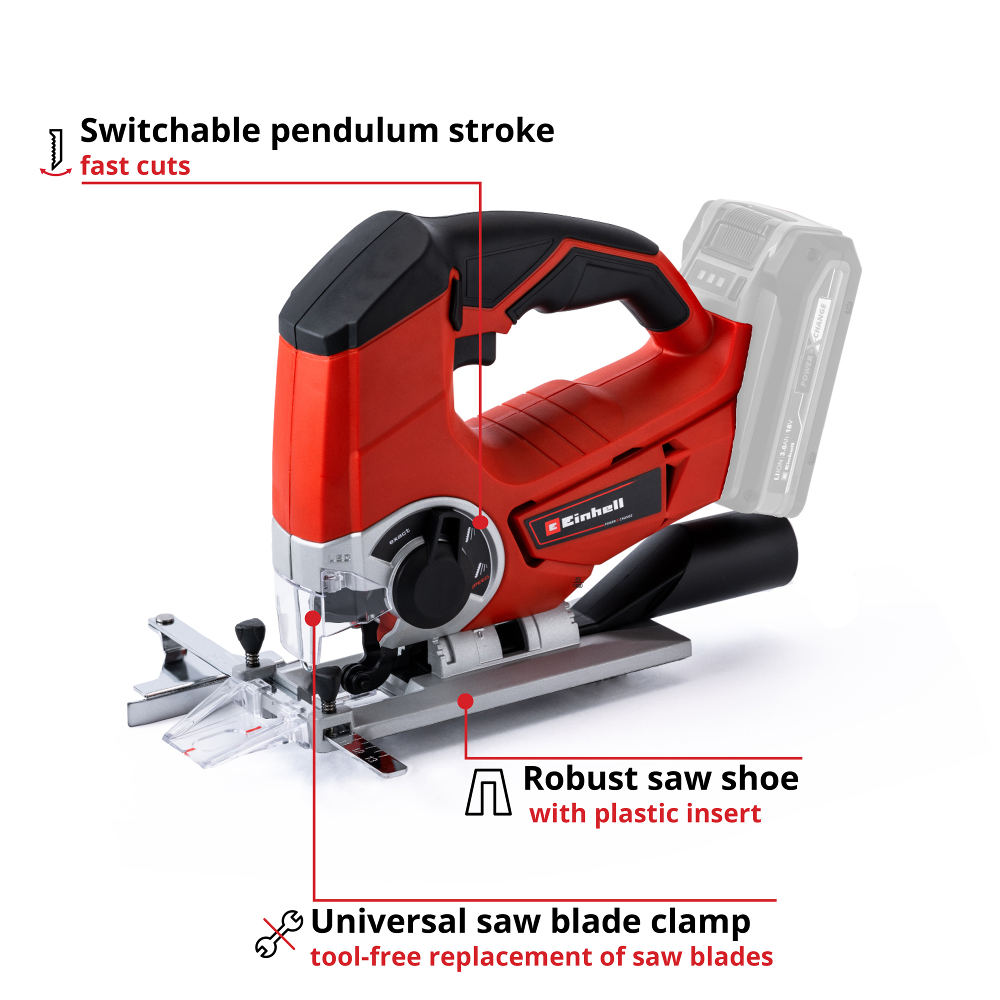 Stikksag Einhell PXC TE-JS 18 Li Solo