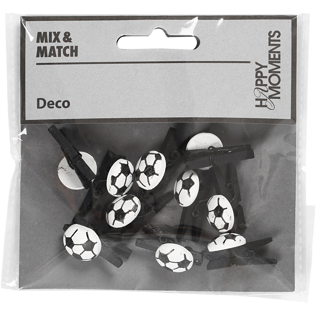 Fotballklype Creativ Company Str 14x25 mm Svart 10 stk/1 Pk