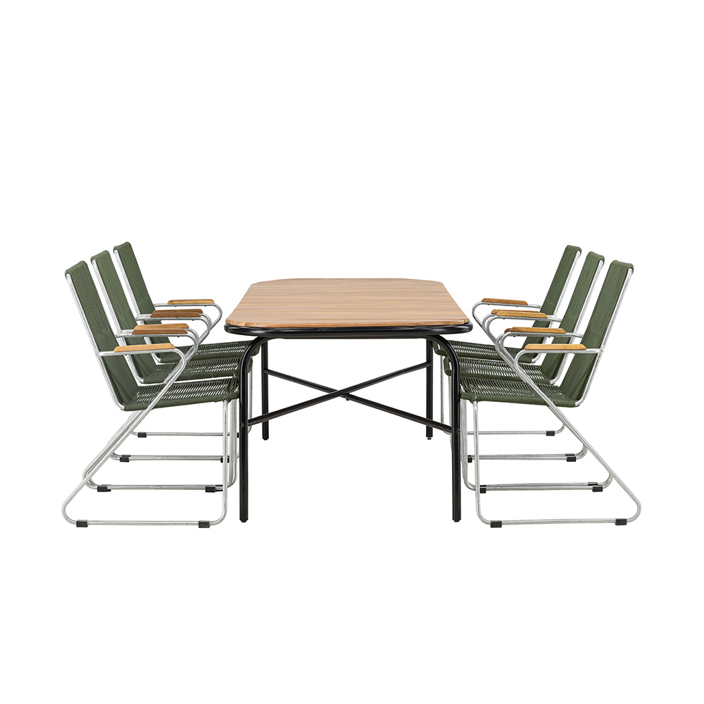 Spisegruppe Venture Home Holmbeck Bord med 6 Bois Stoler
