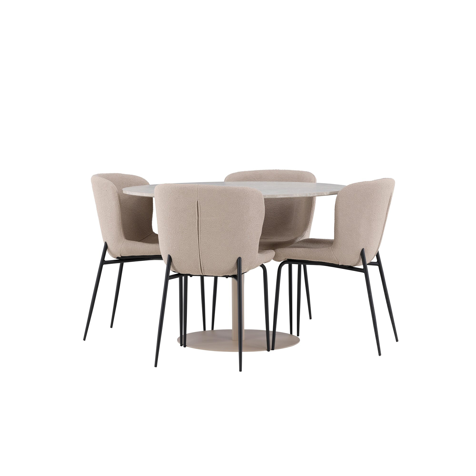 Spisegruppe Venture Home Lycke Ø110 med 4 stk Modesto Stoler