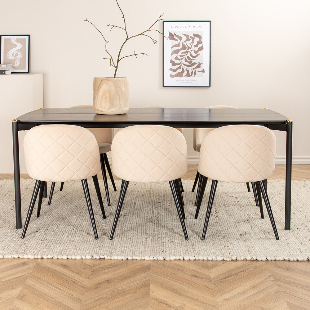 Spisegruppe Venture Home Paris Spisebord og Valentina Stitcthes Spisestol