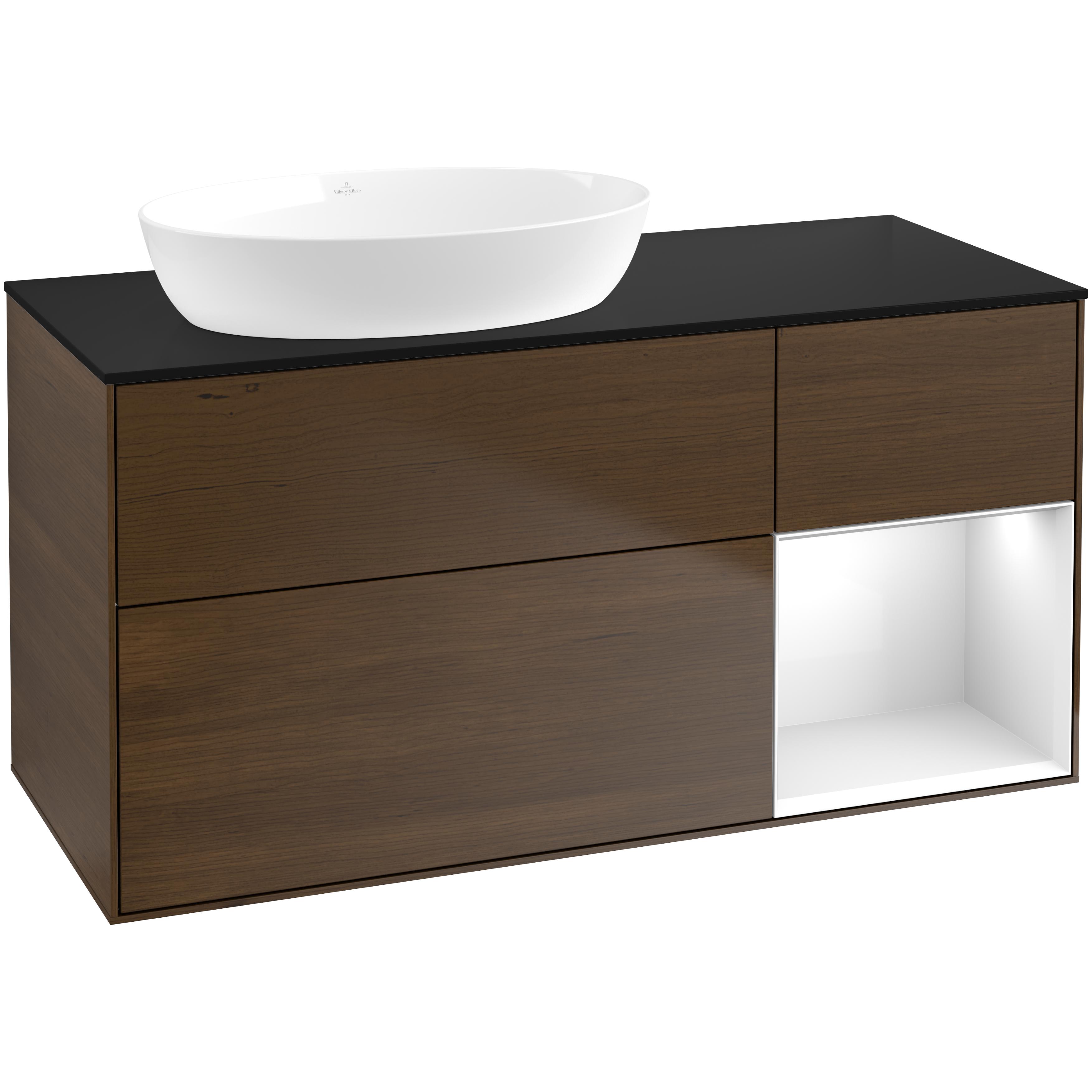 Tvättställsskåp Villeroy & Boch Finion med 3 Lådor Hylla och Bänkskiva för Ocentrerat Tvättställ från Artis & Collaro