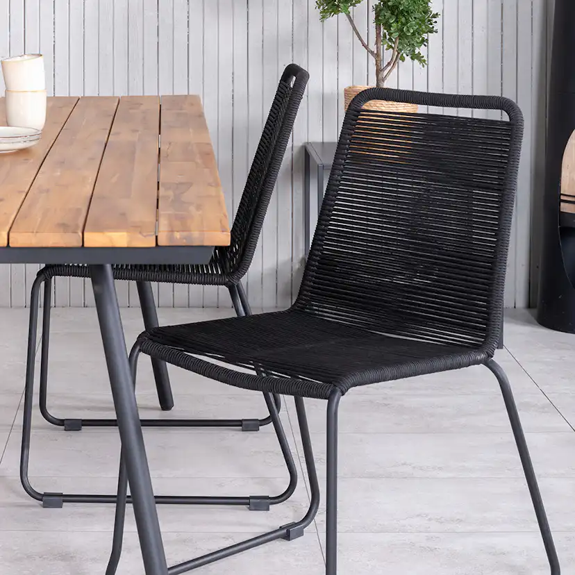 Spisegruppe Venture Home Chane med 4 Lumi Stablebare Spisestoler