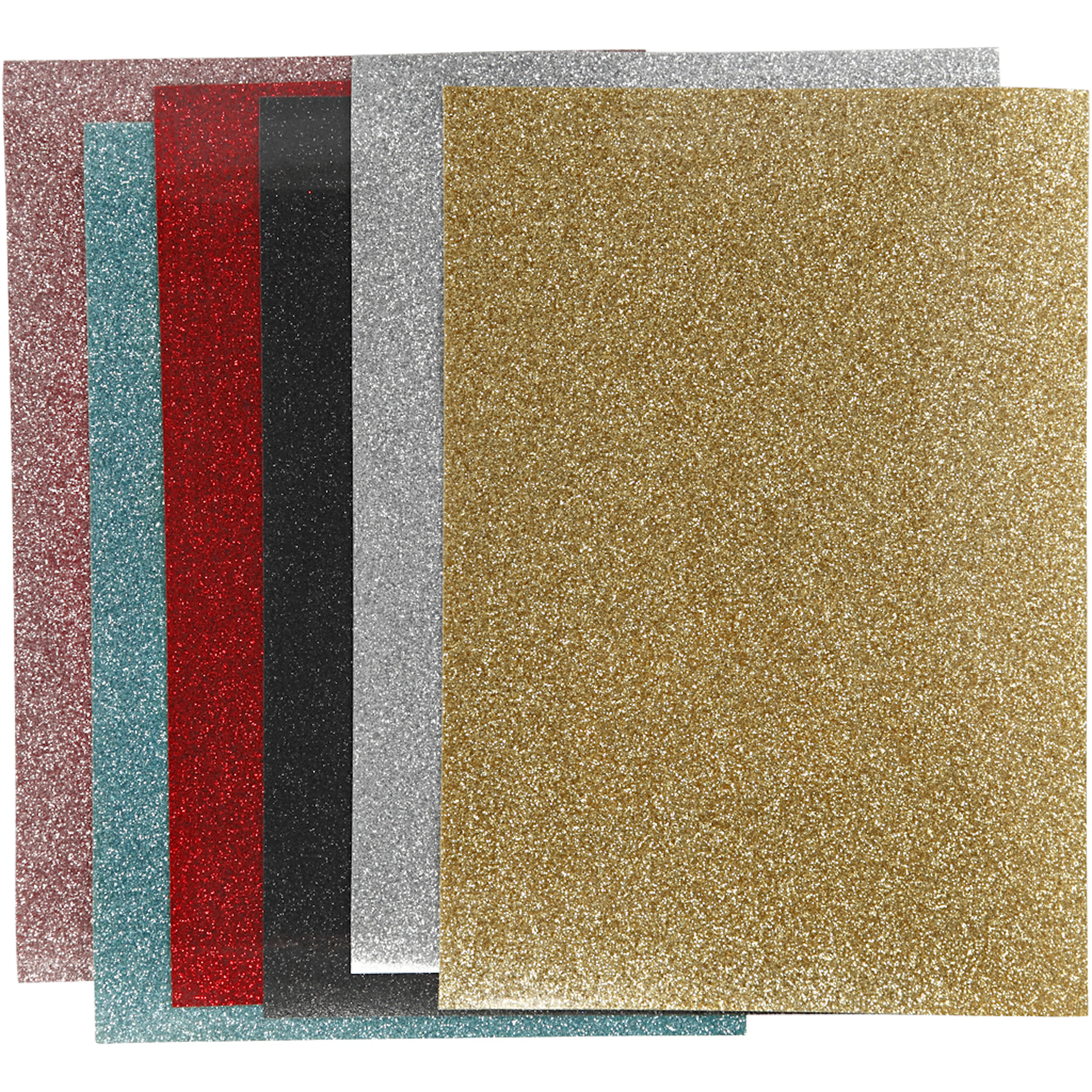 Strykestoff Creativ Company Glitter 148X210 mm Ass Farger 6 Ark/1 Pk