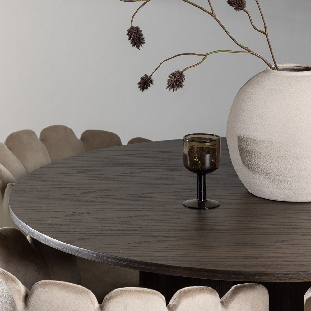 Spisegruppe Venture Home Olivia Ø 110 cm med 4 Limhamn Stoler Fløyel