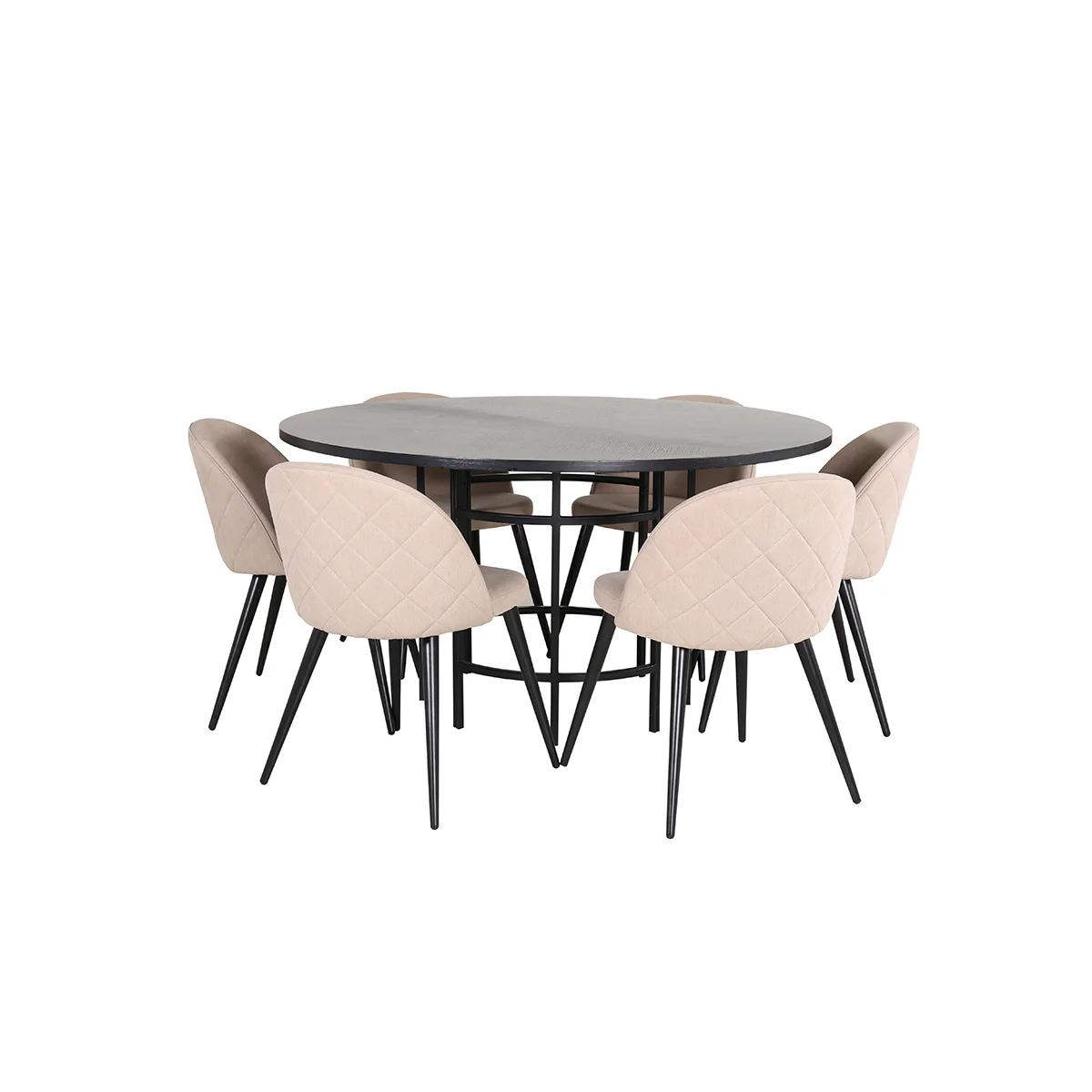 Spisegruppe furniture/fashion Copenhagen Ø140 cm med 6 Velvet Stoler