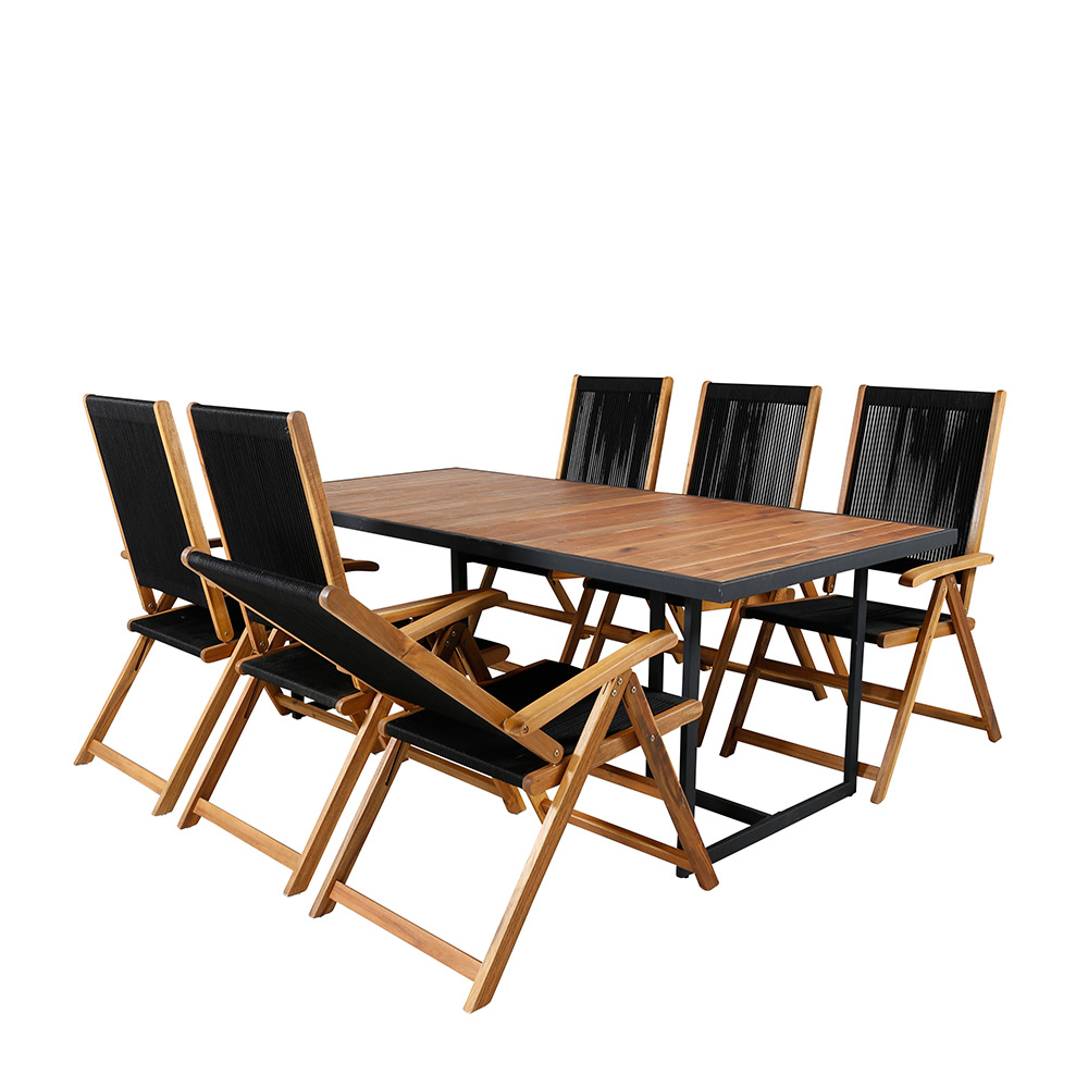 Spisegruppe Venture Home King med 6 Lumi Sammenleggbara Spisestoler