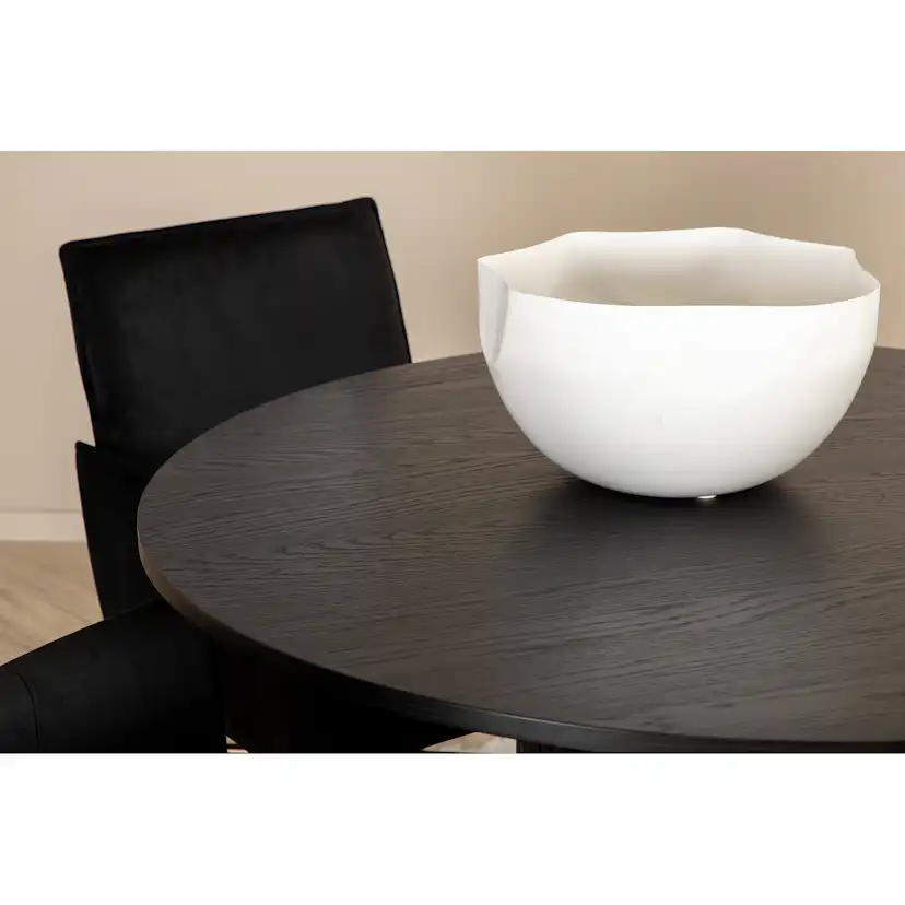 Bianca Round Dining Table - Black / Black Veneer+Pippi Chai Sort/Sort/Kobber