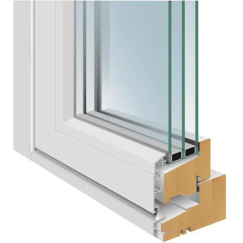 Vindu Fjordvindu Topphengslet Solid Aluminium 3-Lags