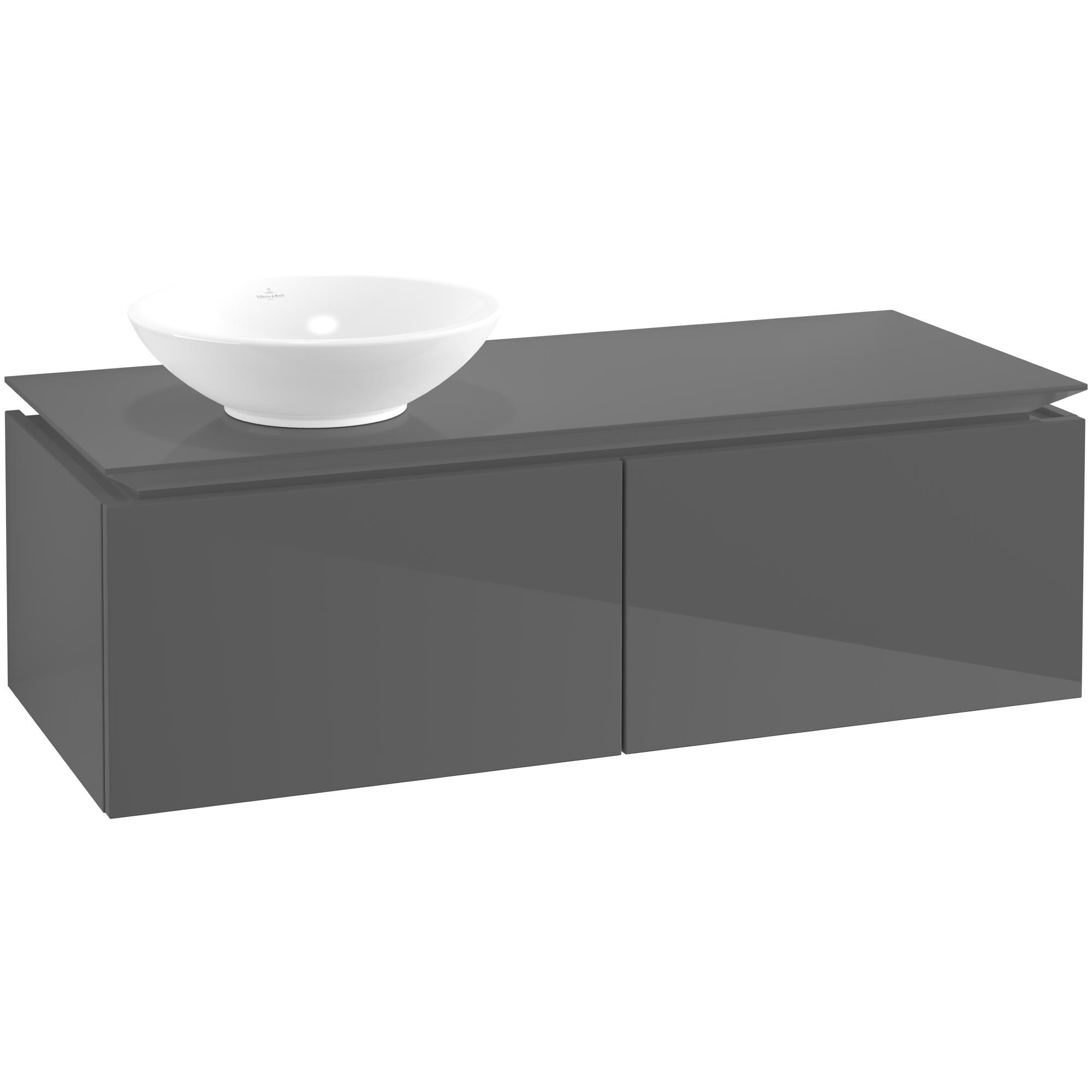 Tvättställsskåp Villeroy & Boch Legato Kompakt 1200 med 2 Lådor för Ocentrerat Ytmonterat Tvättställ | badrum - badrumsmobler - tvattstallsskap-och-kommod | KakelKungen