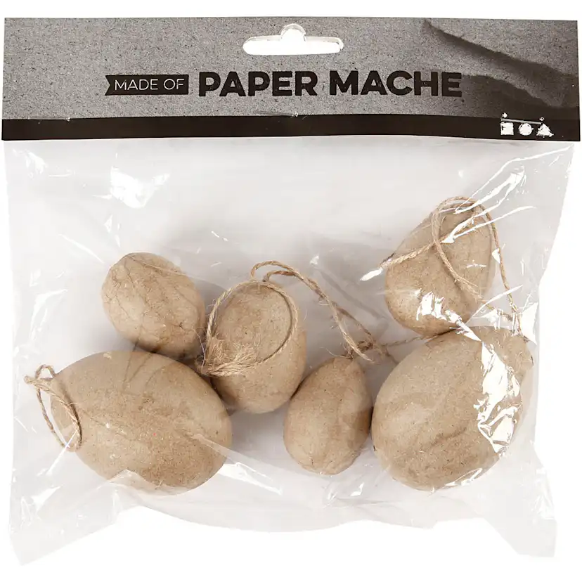 Egg Creativ Company Pappmaché H3+4+5 cm 6 stk/1 Pk